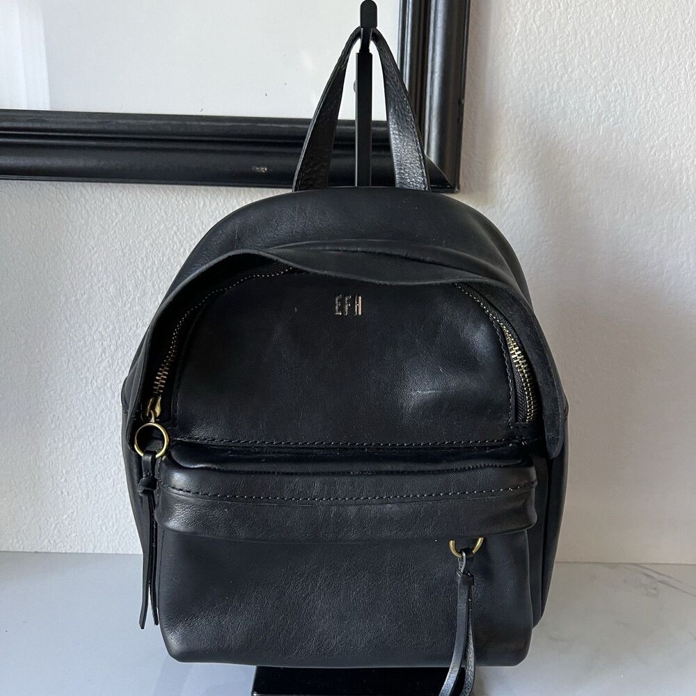 Madewell The Lorimer Mini Black Leather Backpack